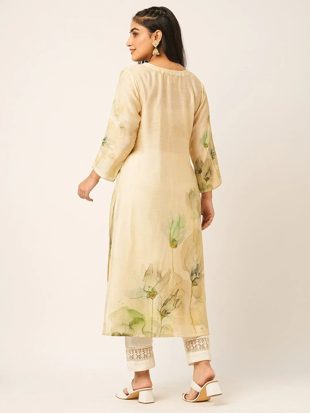 Buy Beige Comfort Fit Muslin Kurta for women online India - Zola
