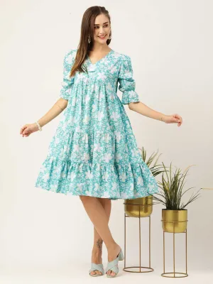 Buy SkyBlue Comfort Fit Cotton Ethnic Dress for Women Online - Zola