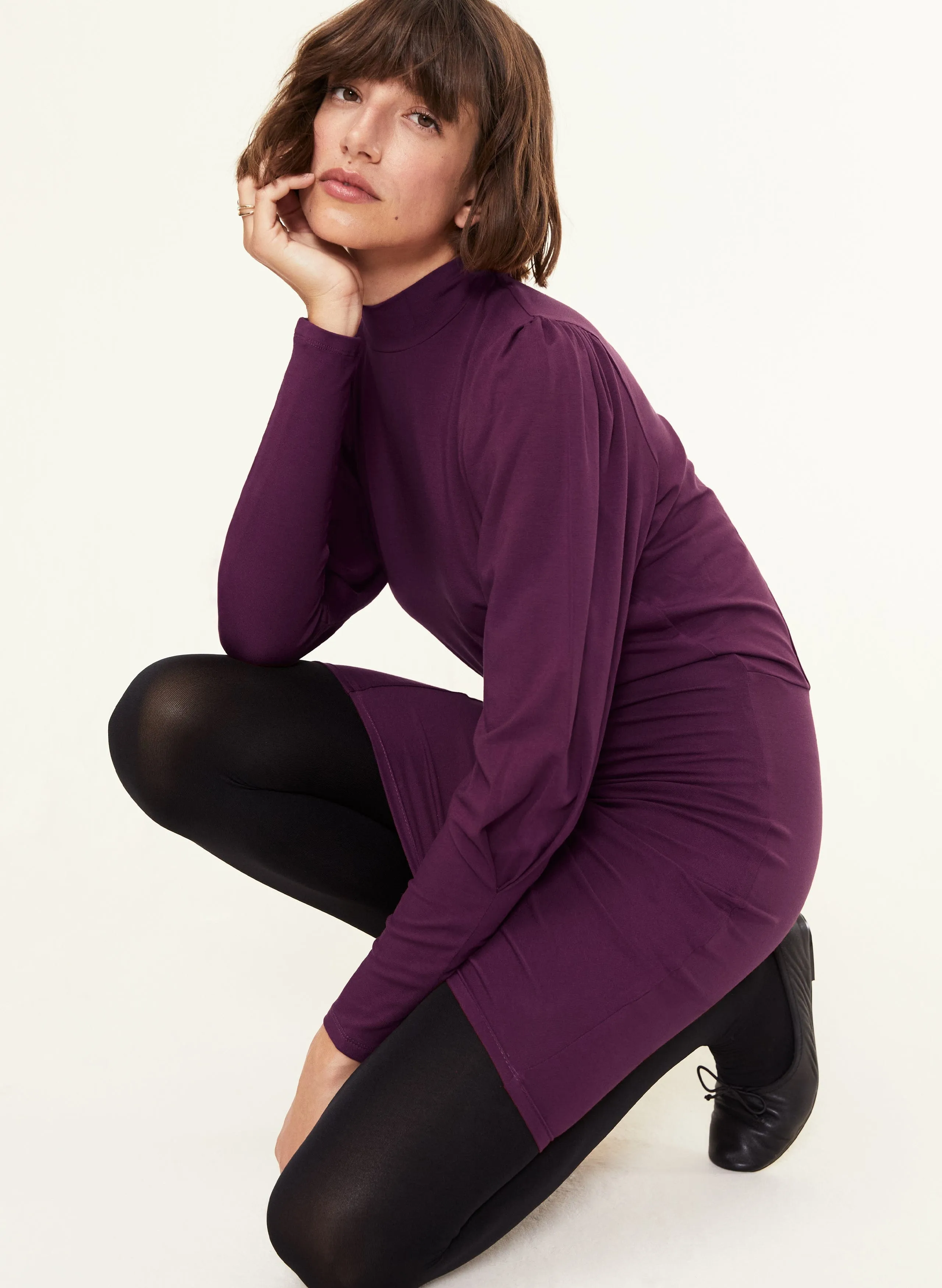 Carolyn LENZING™ ECOVERO™ Dress | Dark Cherry