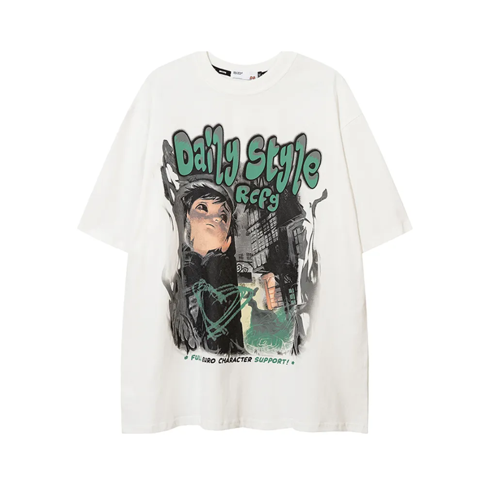 Cartoon Heart Graffiti Oversize T-shirt