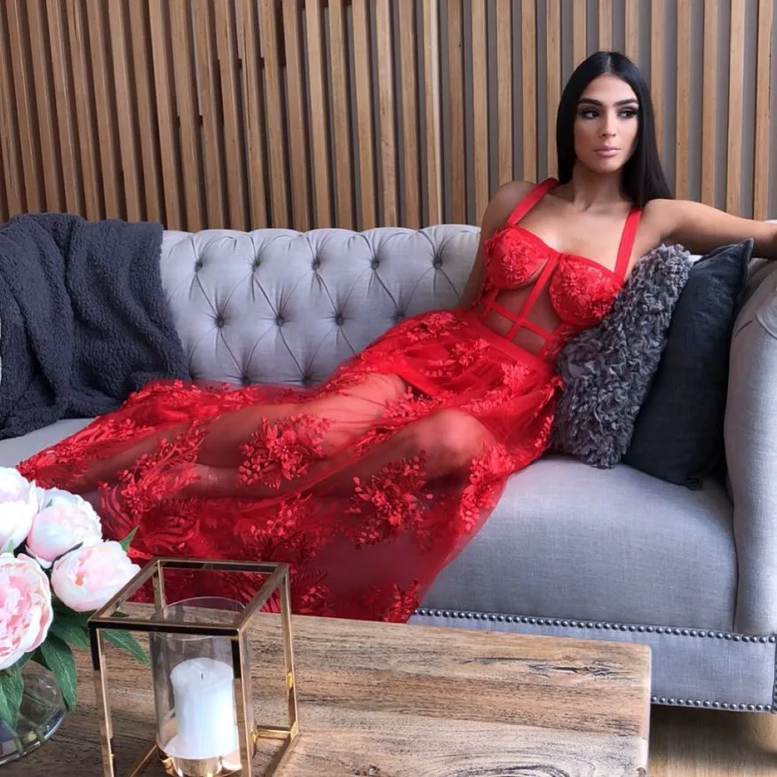 Celestial Glamour Evening Party Dress
