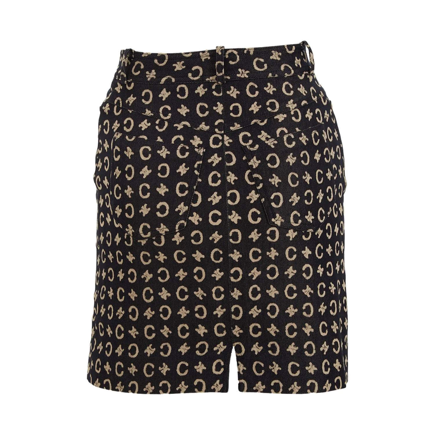 Celine Navy Logo Skirt