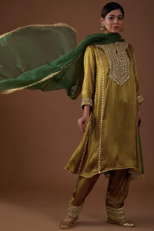 Champagne Gold Kurta-Salwar & Dupatta