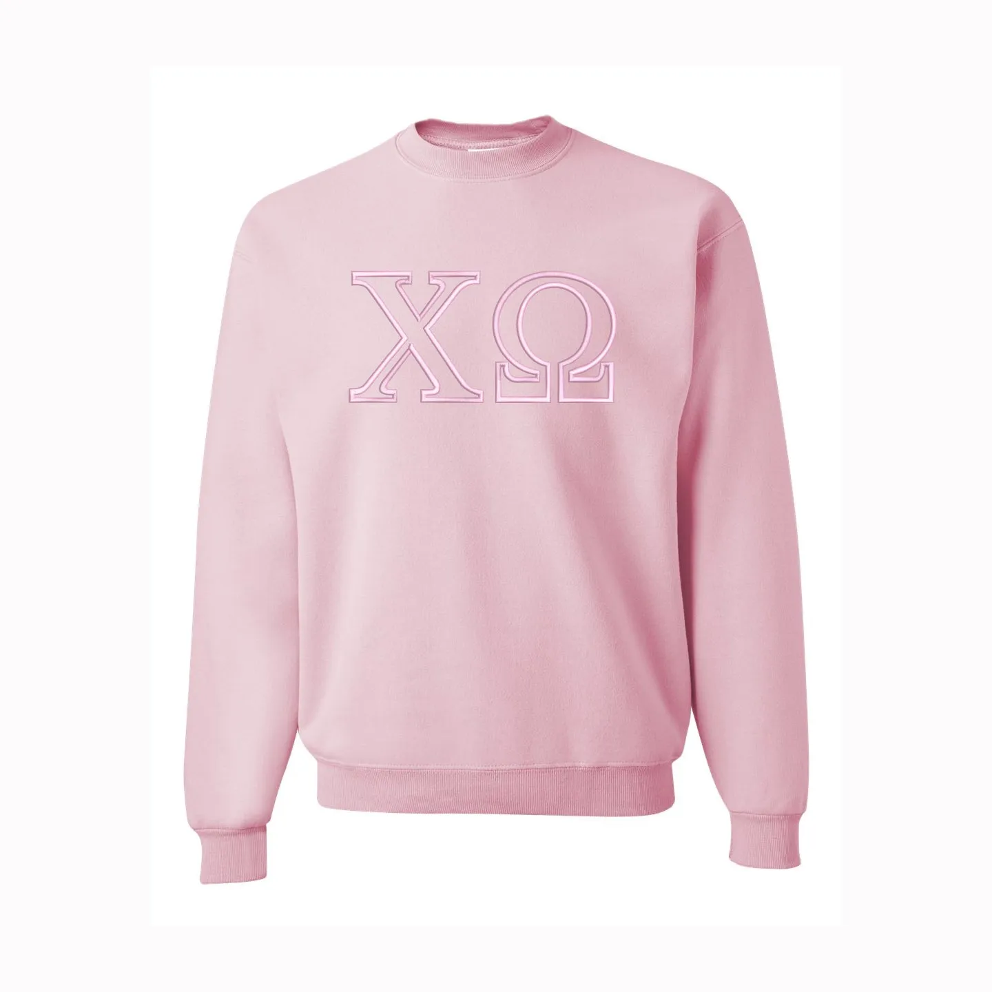 Chi Omega Monochromatic Embroidered Crewneck
