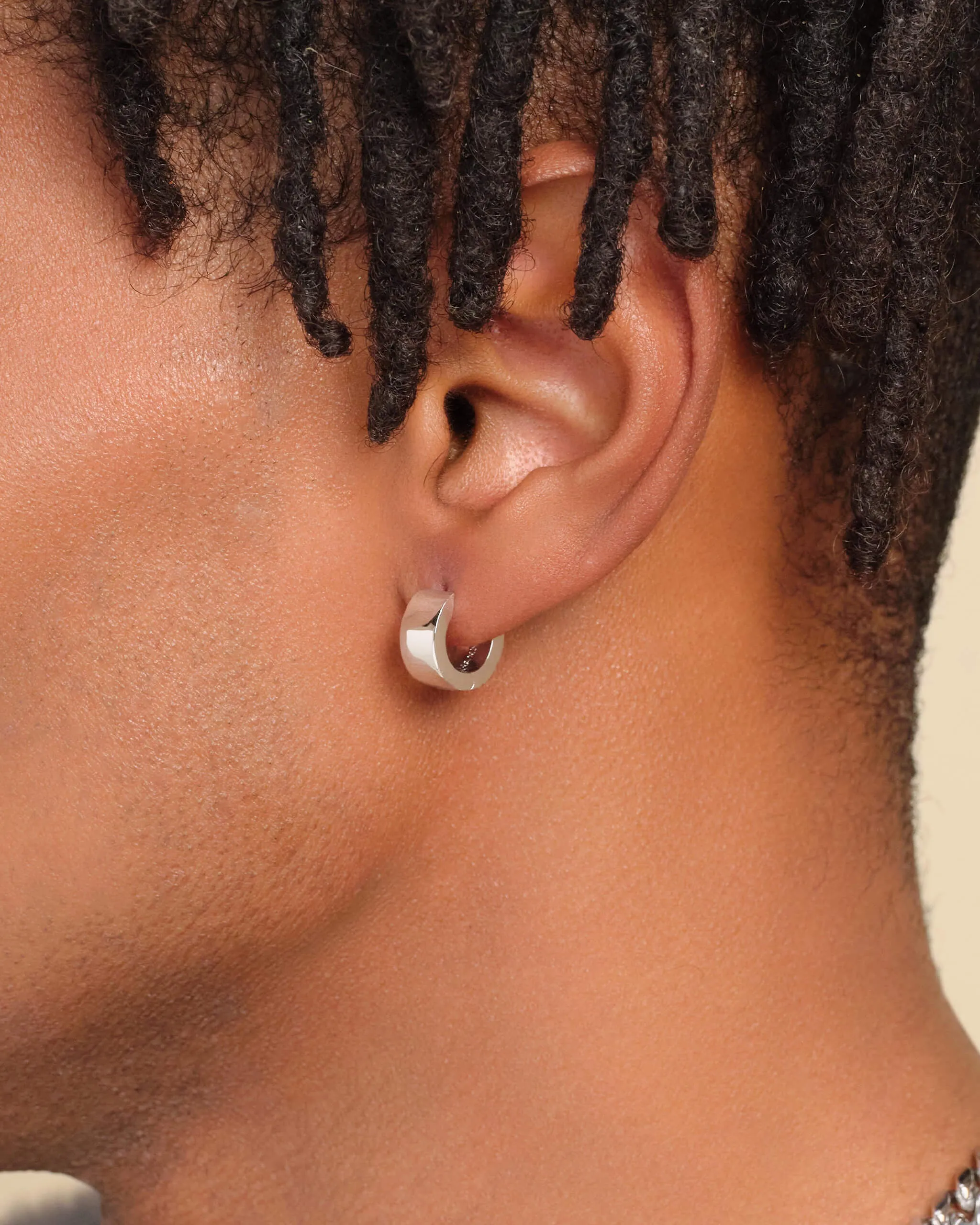 Chunkie Huggie Earrings - Silver