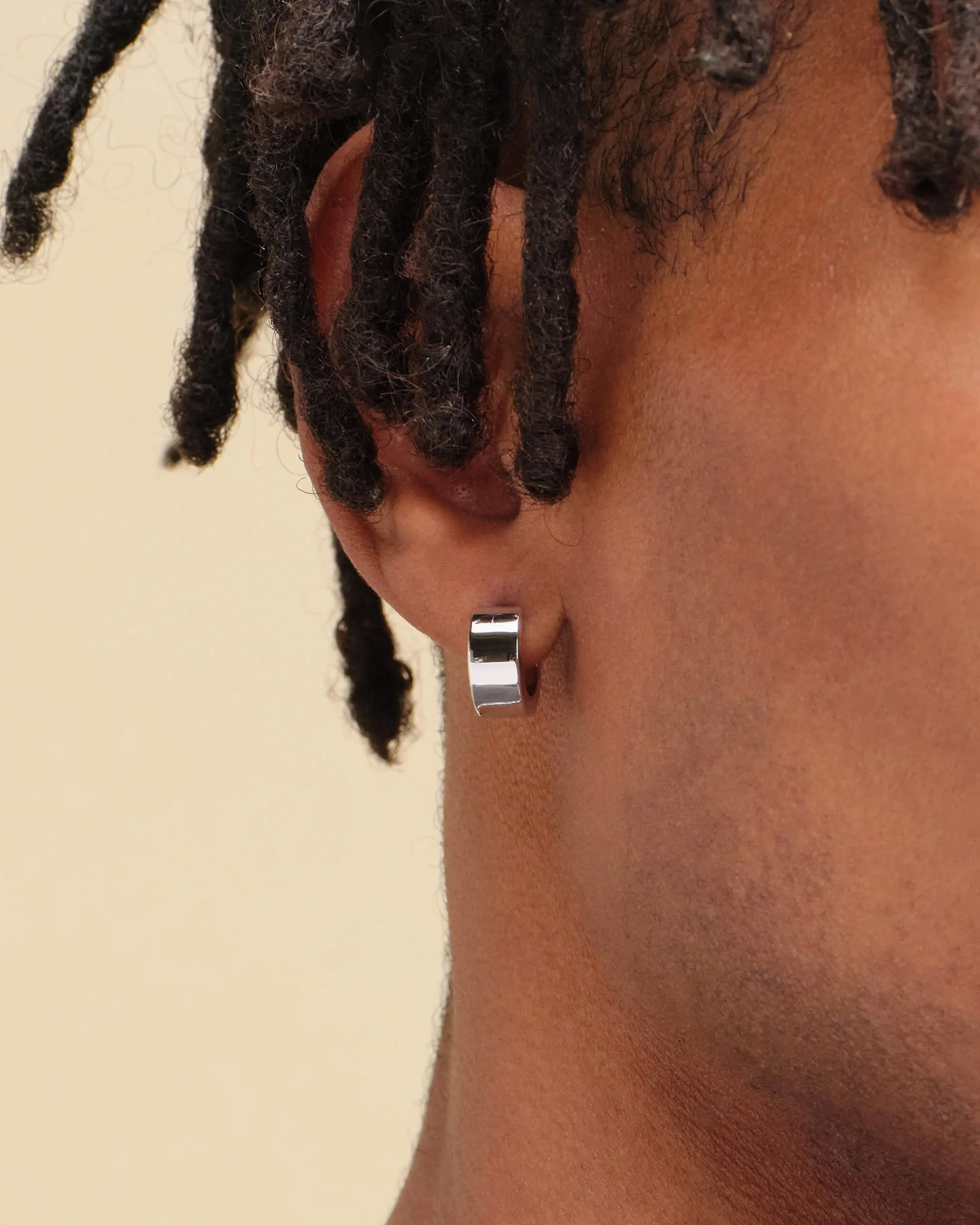 Chunkie Huggie Earrings - Silver