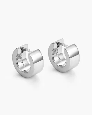 Chunkie Huggie Earrings - Silver
