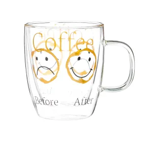 Classic Black Ink Glass Café Cup w/ Box, Coffee, 12 oz.,3gcc5210