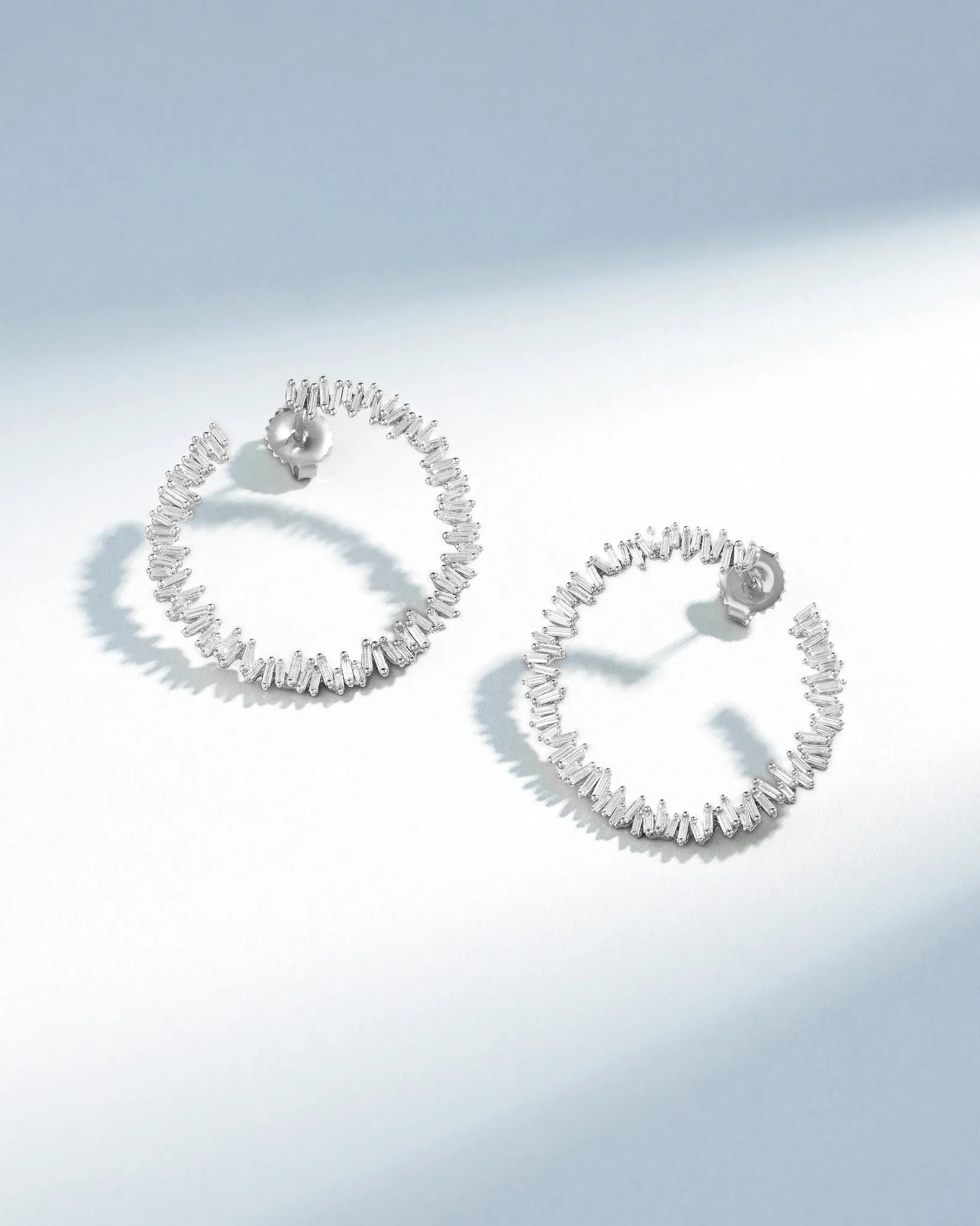 Classic Diamond Midi Sideways Hoops