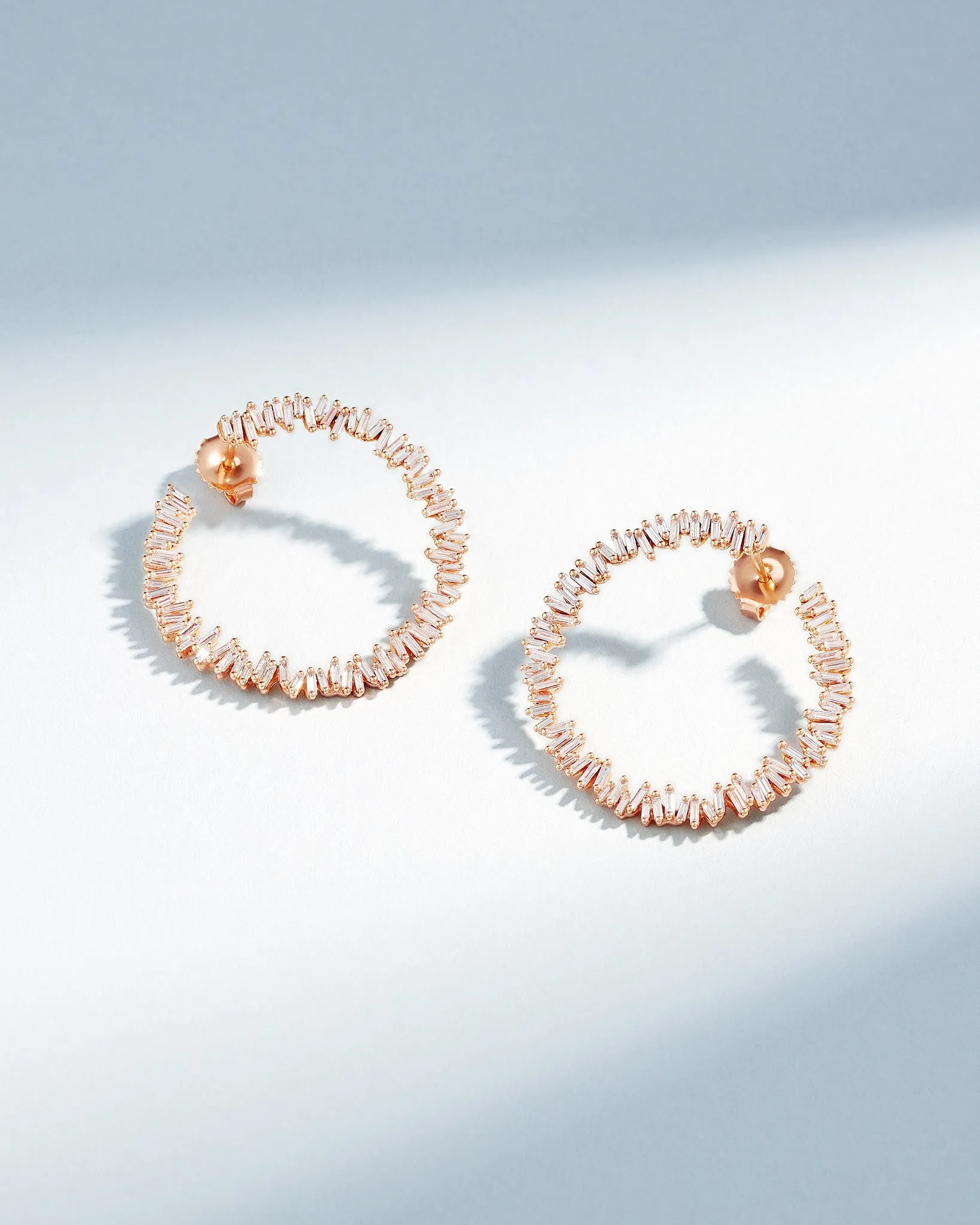 Classic Diamond Midi Sideways Hoops