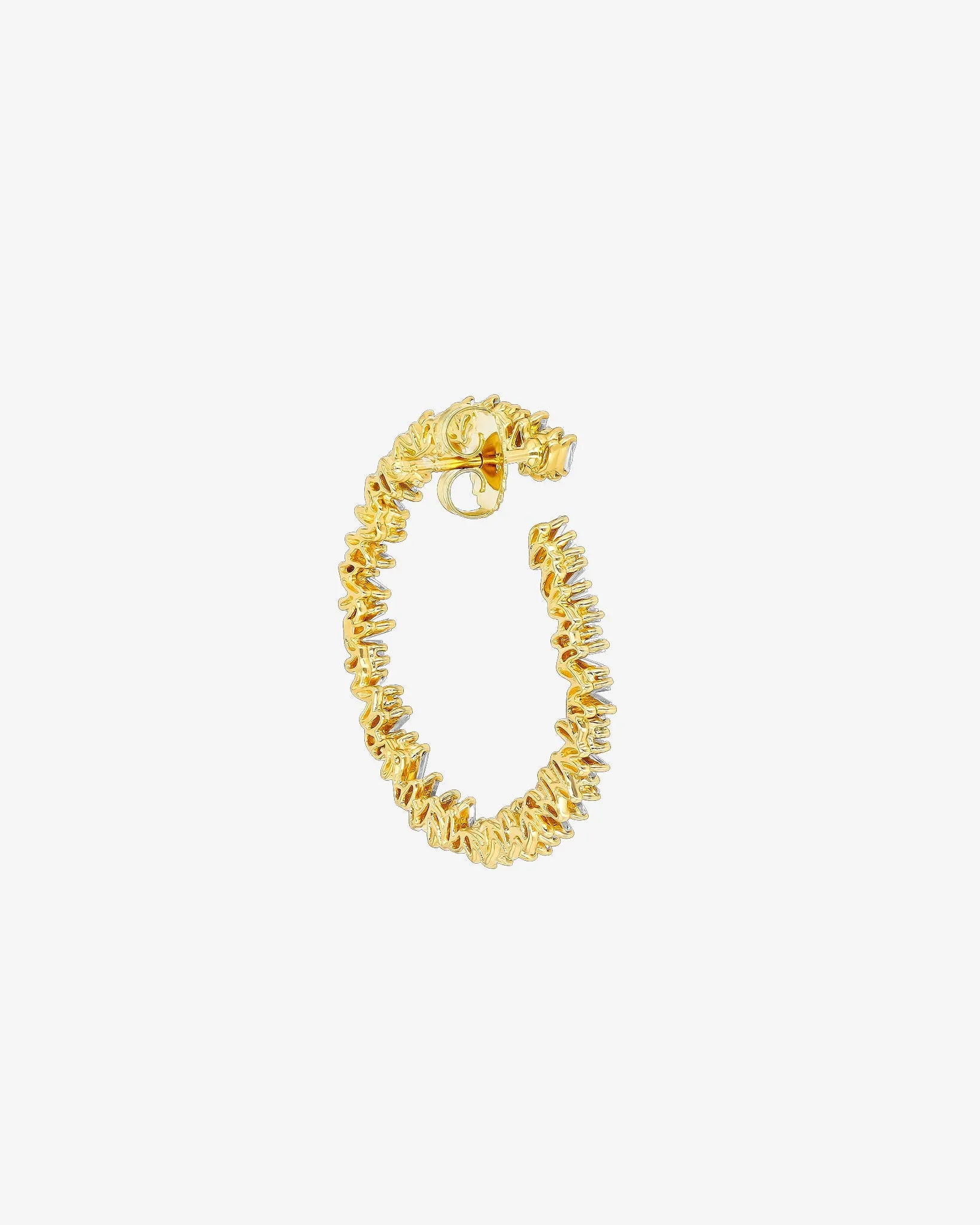 Classic Diamond Midi Sideways Hoops