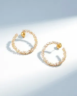 Classic Diamond Midi Sideways Hoops