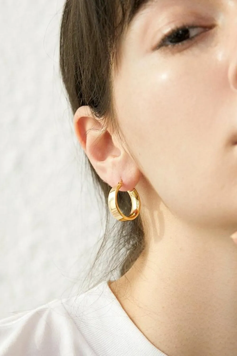 Classic Gold-Plated Huggie Earrings
