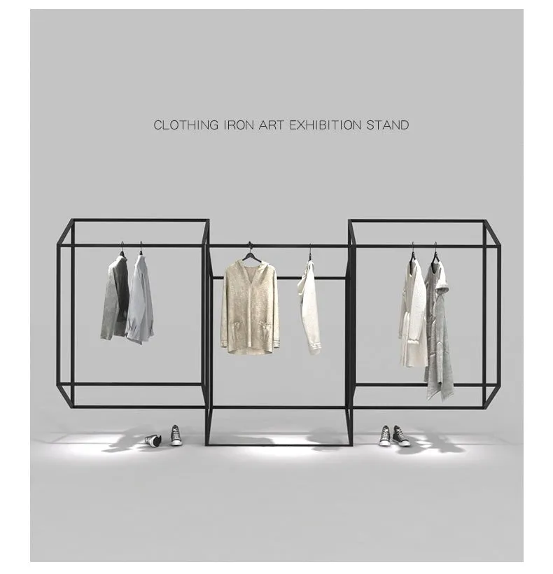 Clothes Rack Display Shelf Minimalist Display Shelf Floor to Ceiling Shelf Hanging Clothes Rack