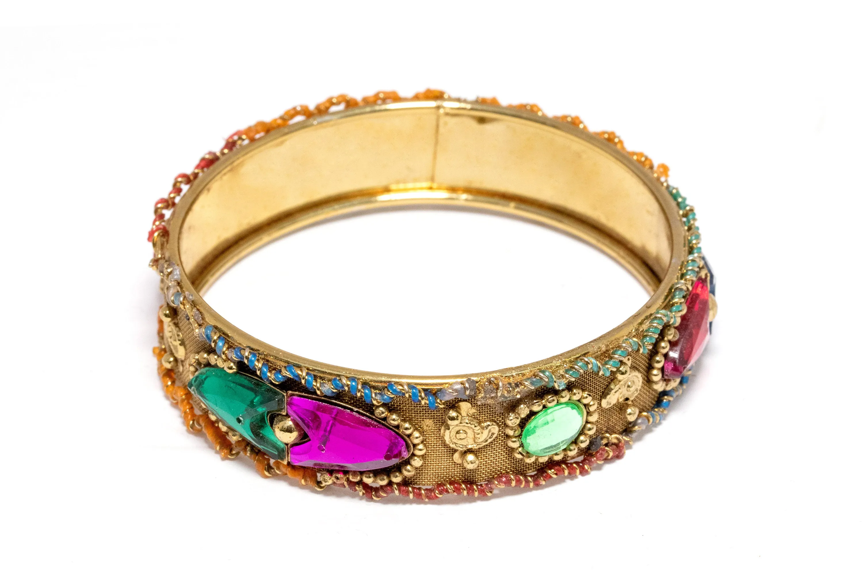 Colorful Crystal Copper Bangle - Bracelet