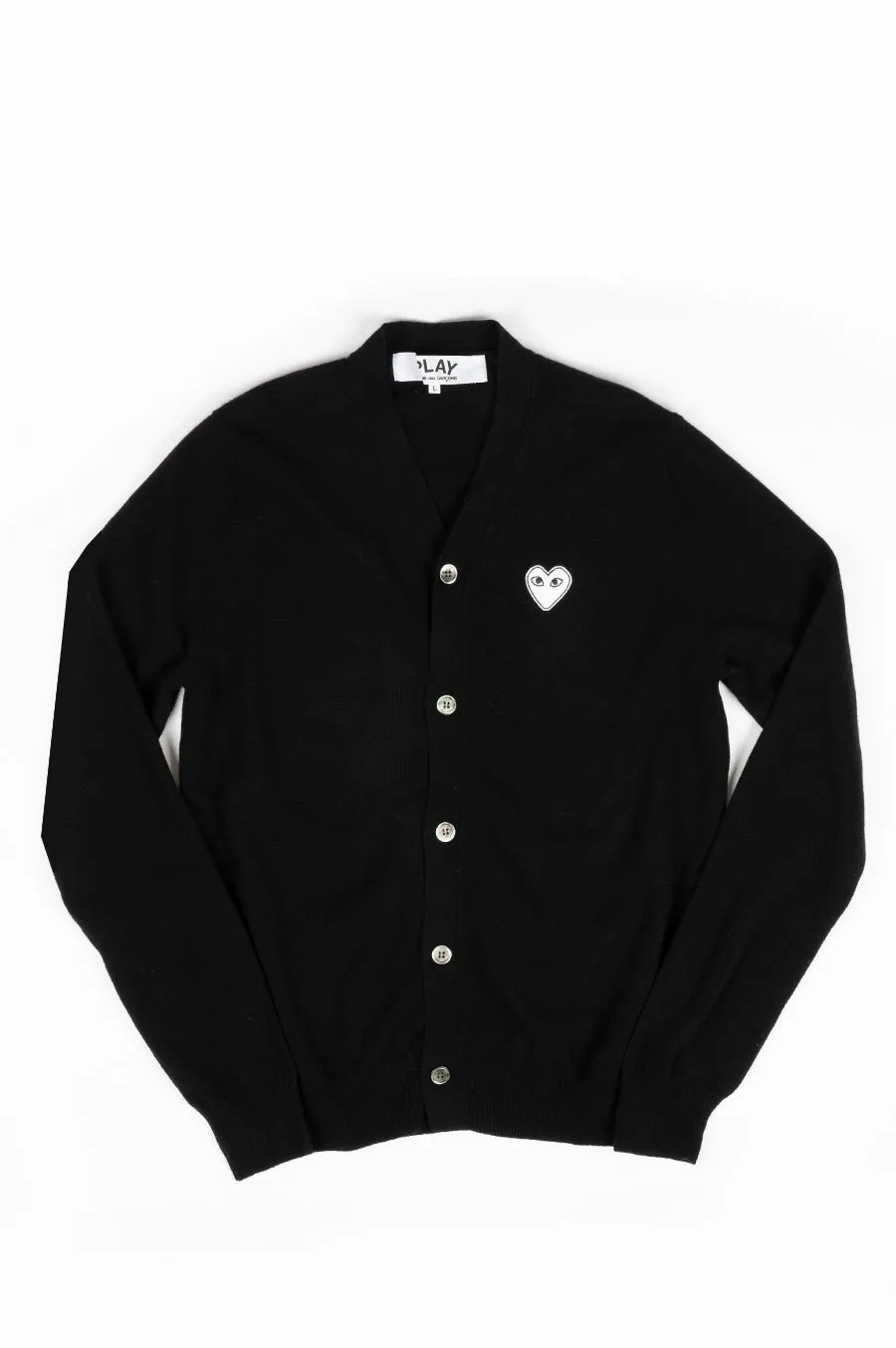 COMME DES GARCONS PLAY CARDIGAN BLACK WHITE HEART