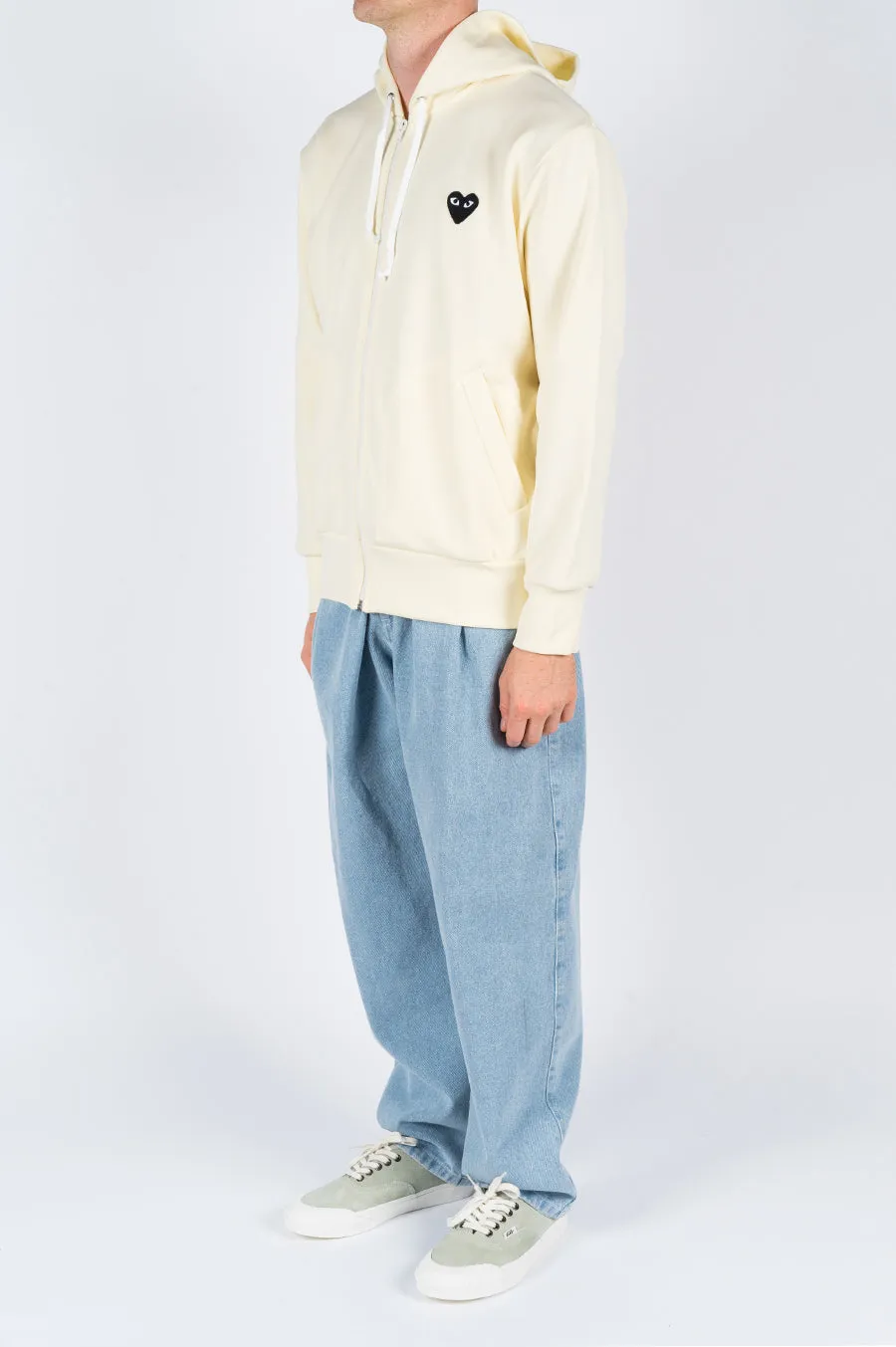 COMME DES GARCONS PLAY HOODIE JACKET IVORY