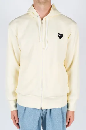 COMME DES GARCONS PLAY HOODIE JACKET IVORY