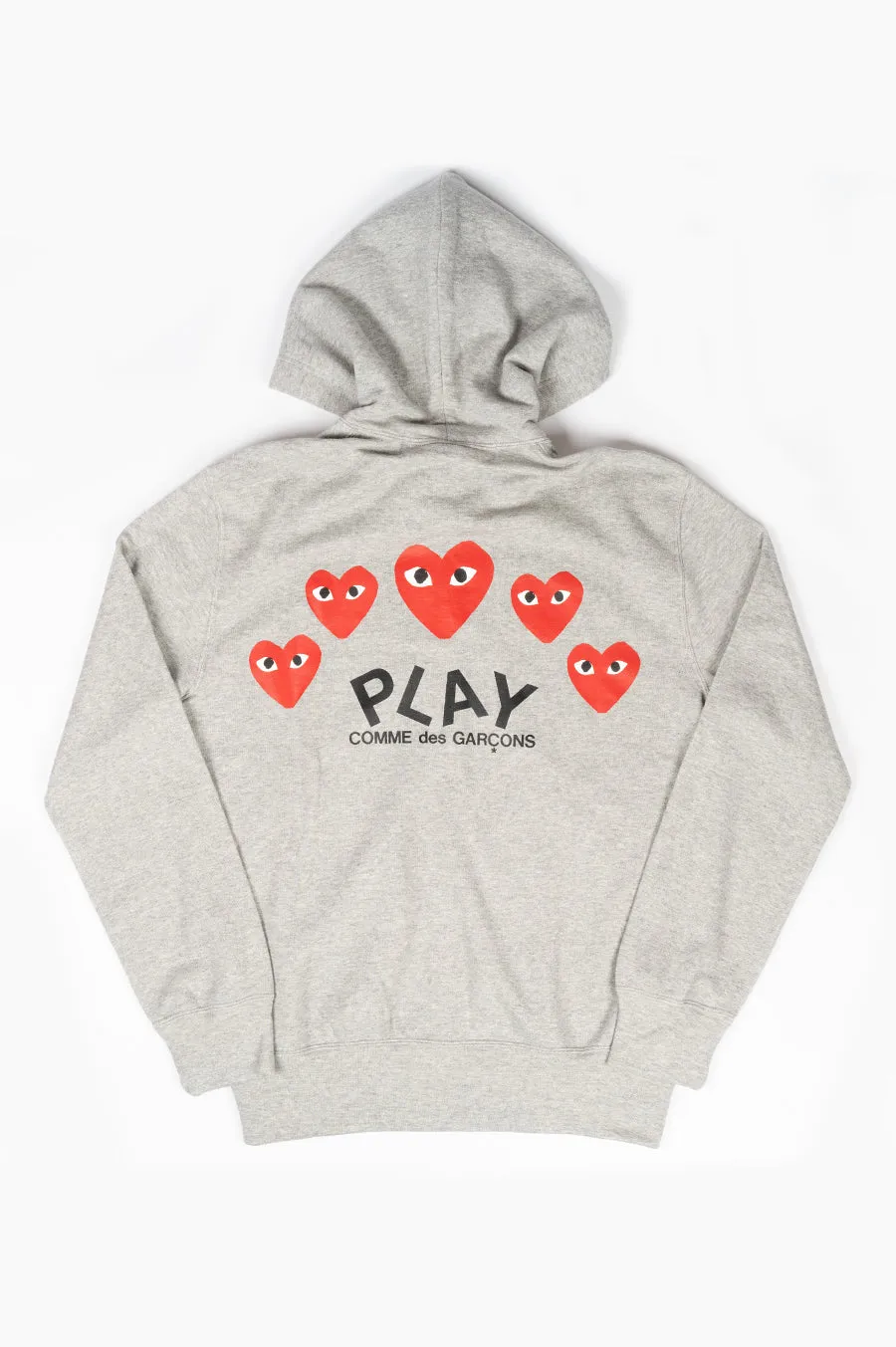 COMME DES GARCONS PLAY HOODIE JACKET LIGHT HEATHER GREY