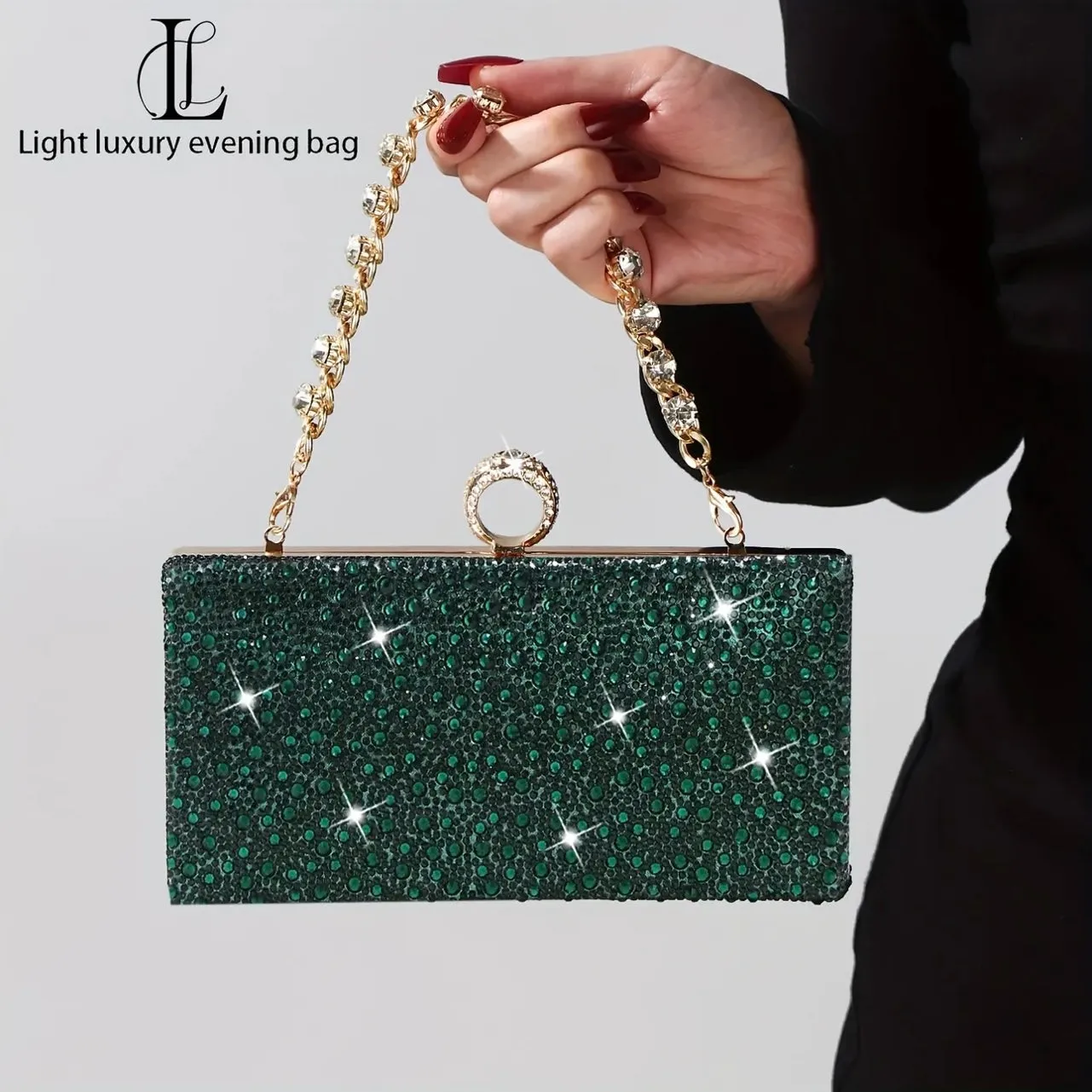 Contemporary Rhinestone Clutch Evening Bag