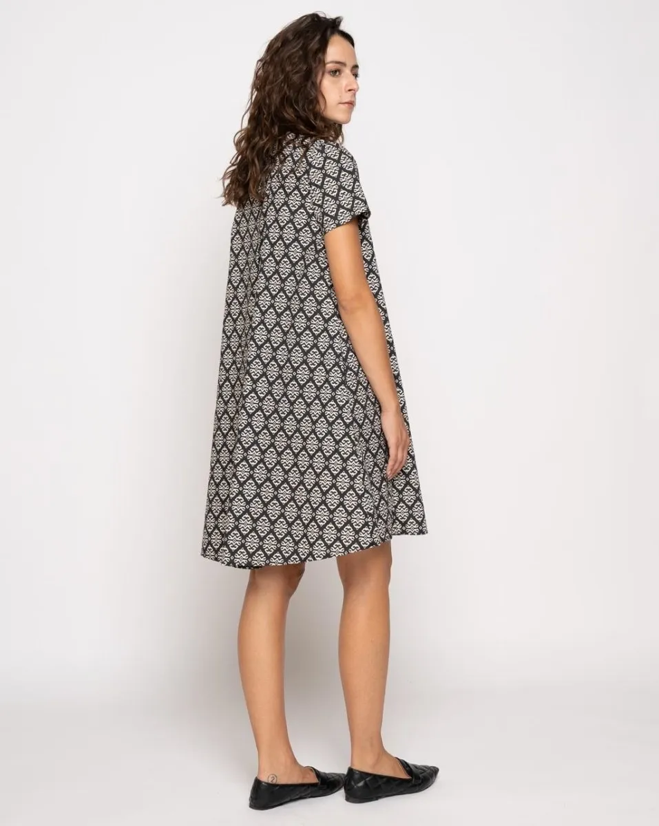 Contrast Babydoll Tile Dress