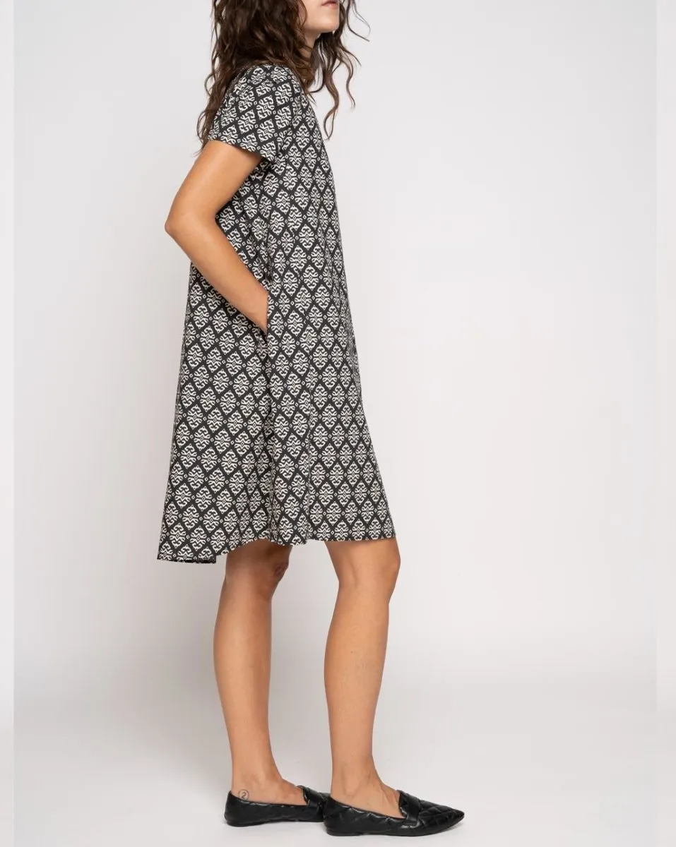 Contrast Babydoll Tile Dress