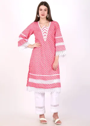 Coral Wave Printed Kurta Set