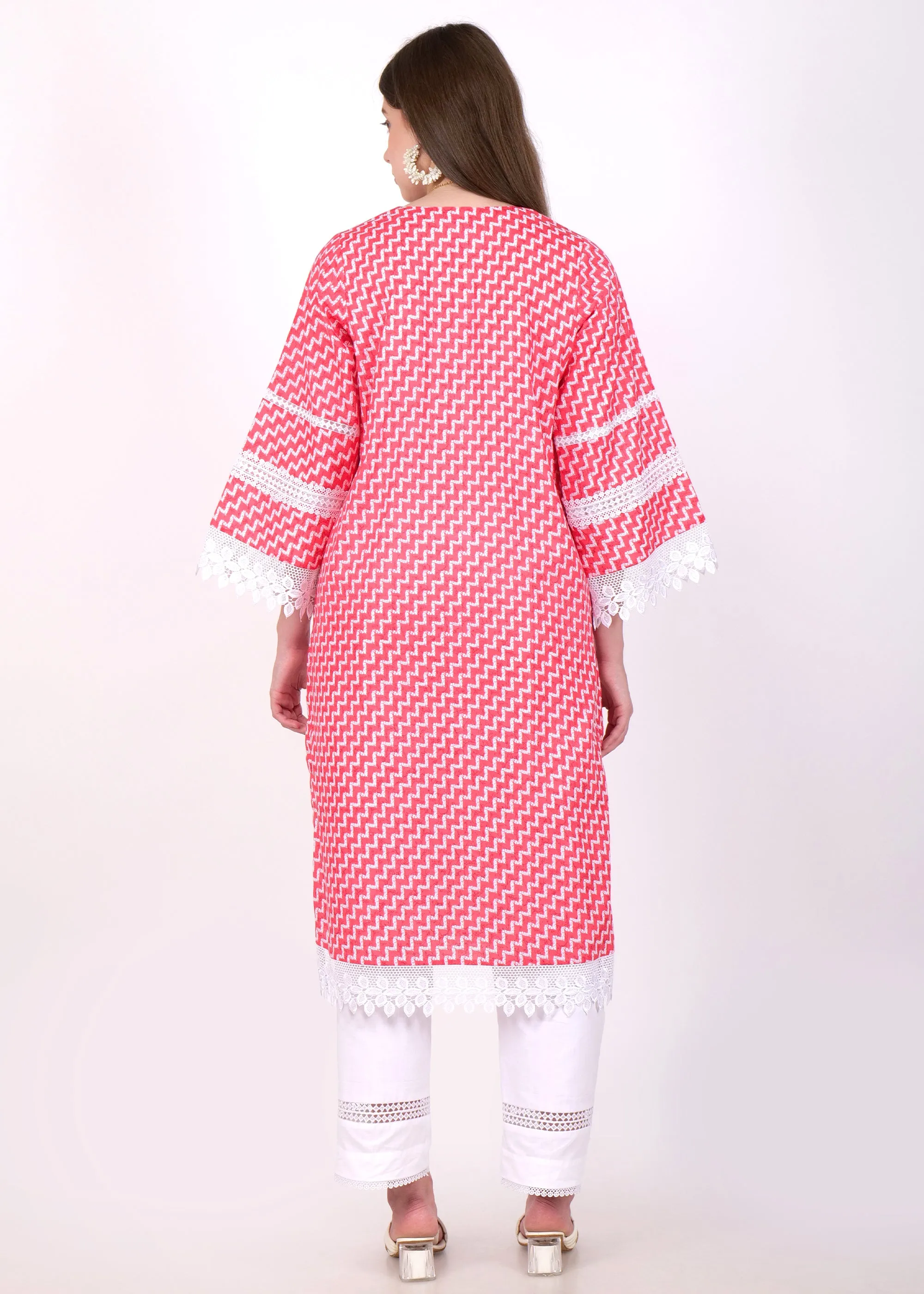 Coral Wave Printed Kurta Set