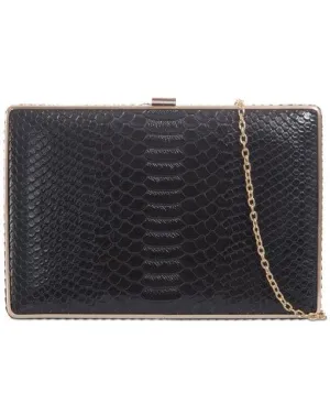 Crocodile Print Box Clutch - Eden