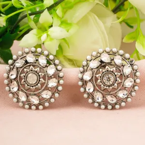 Crystal Pearl Silver Studs