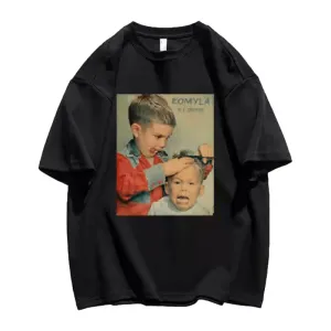 Cute Barber Print Cotton T-shirt