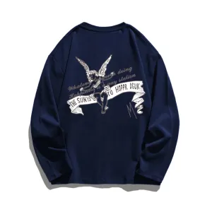 Cute Guardian Angel Print Sweatshirt
