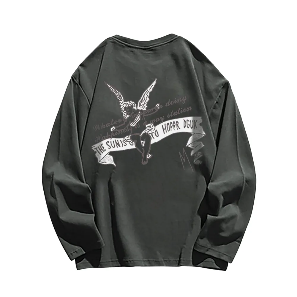 Cute Guardian Angel Print Sweatshirt