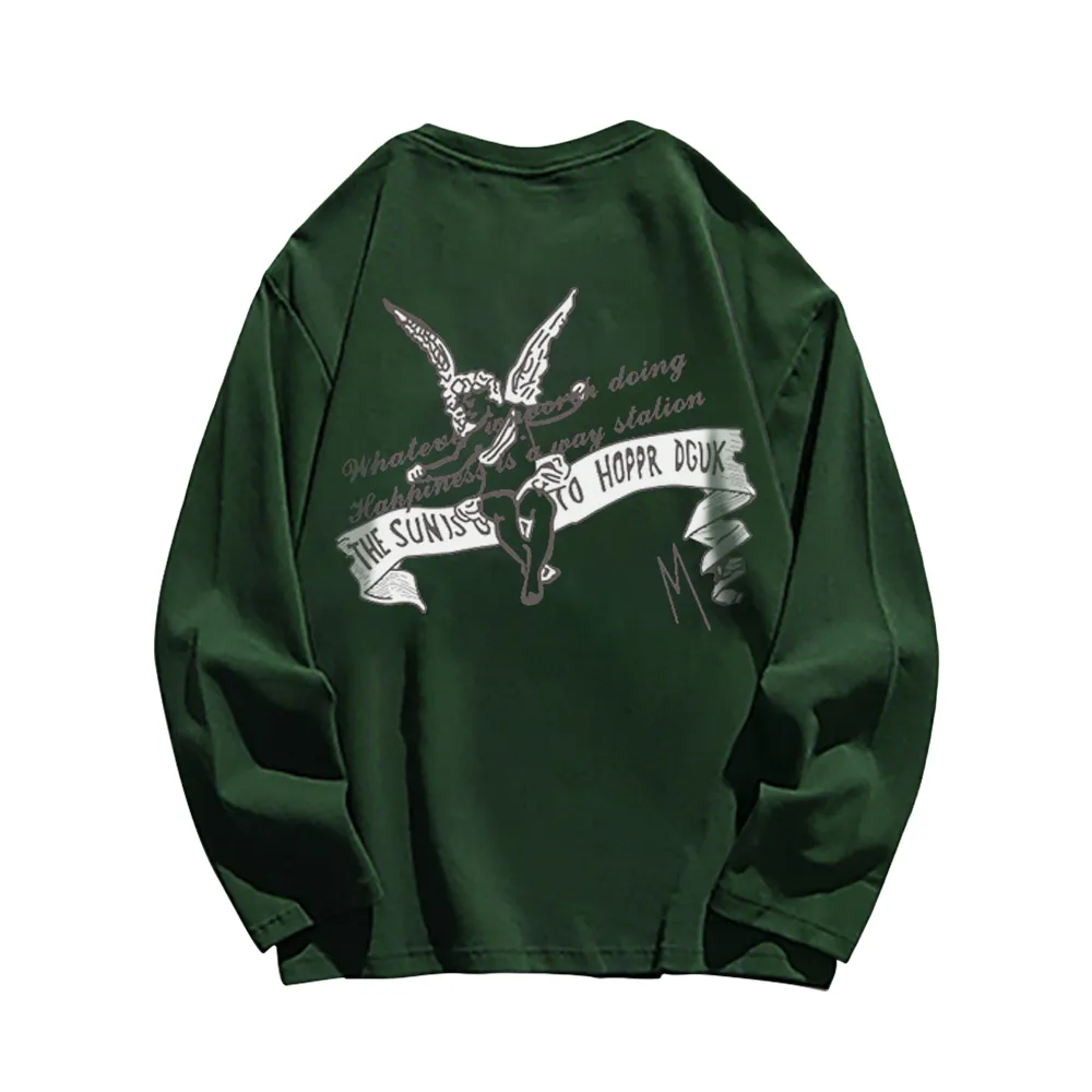 Cute Guardian Angel Print Sweatshirt