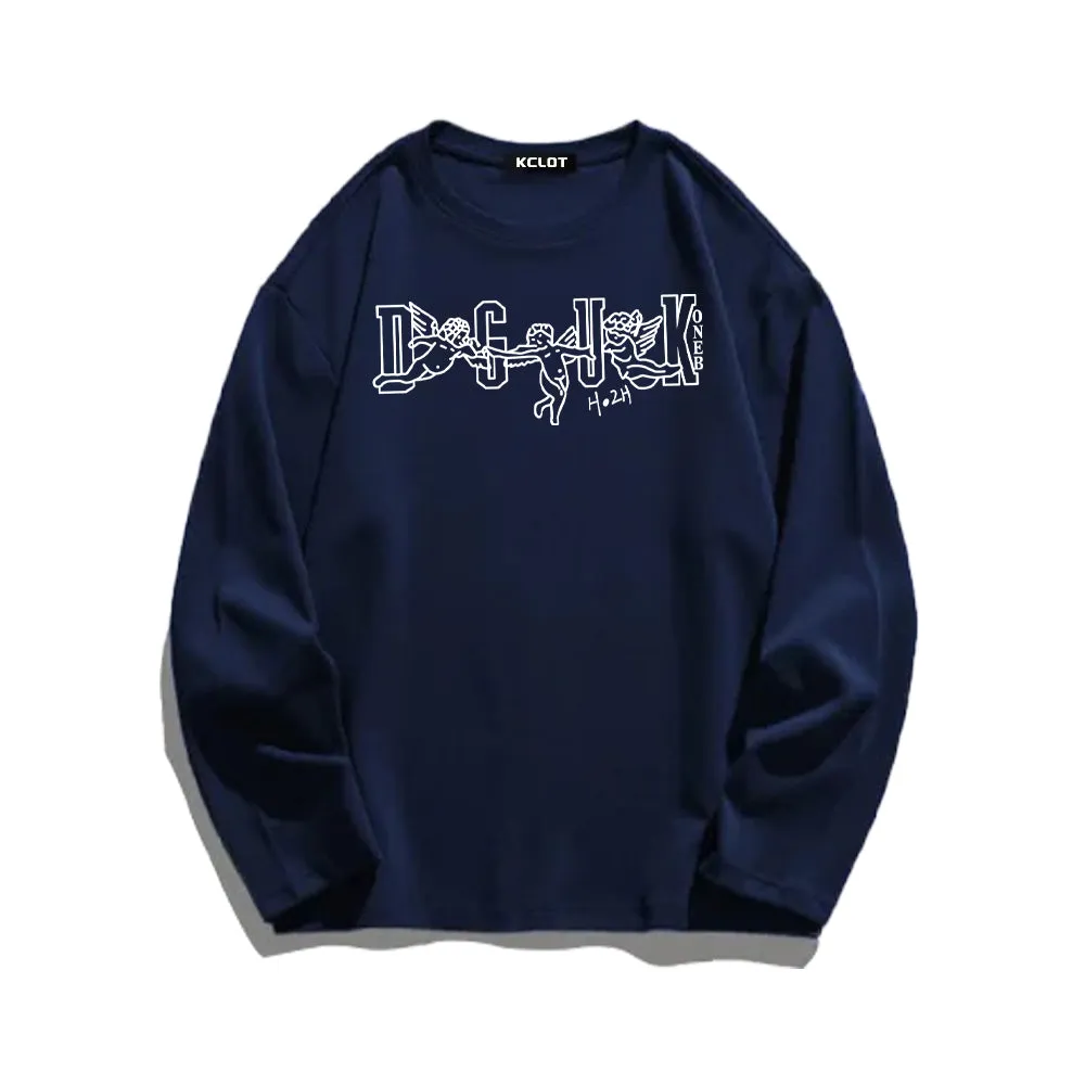 Cute Guardian Angel Print Sweatshirt