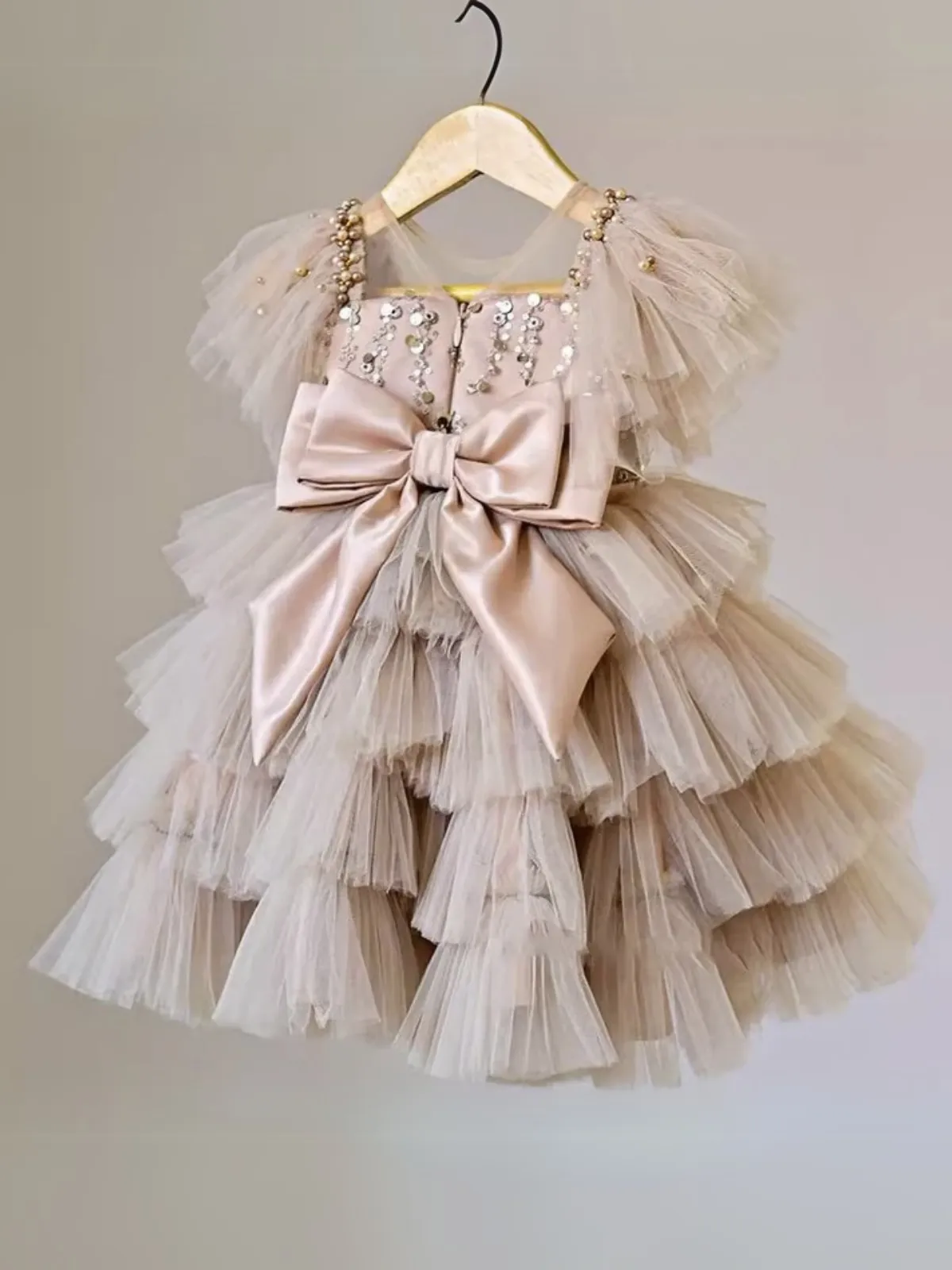 Cute Tulle Sequin Ruffle Dress