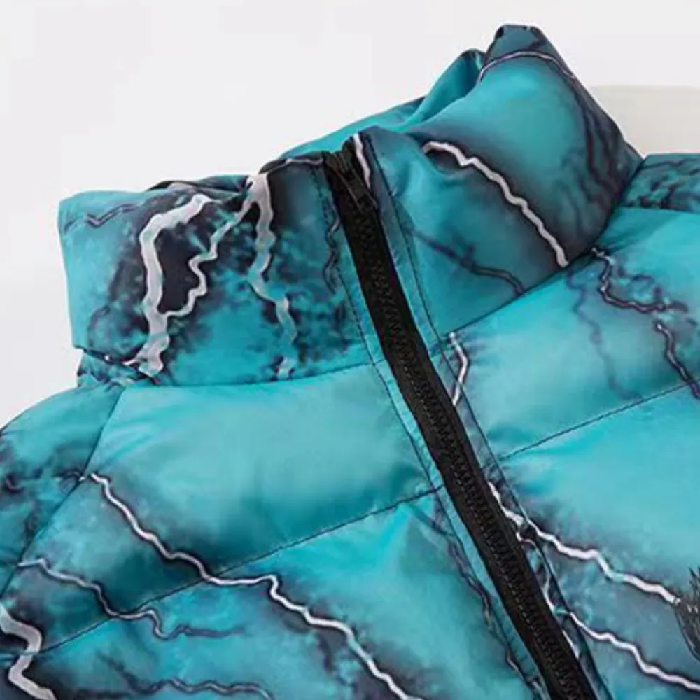 Dark Lightning Graffiti Print Coat