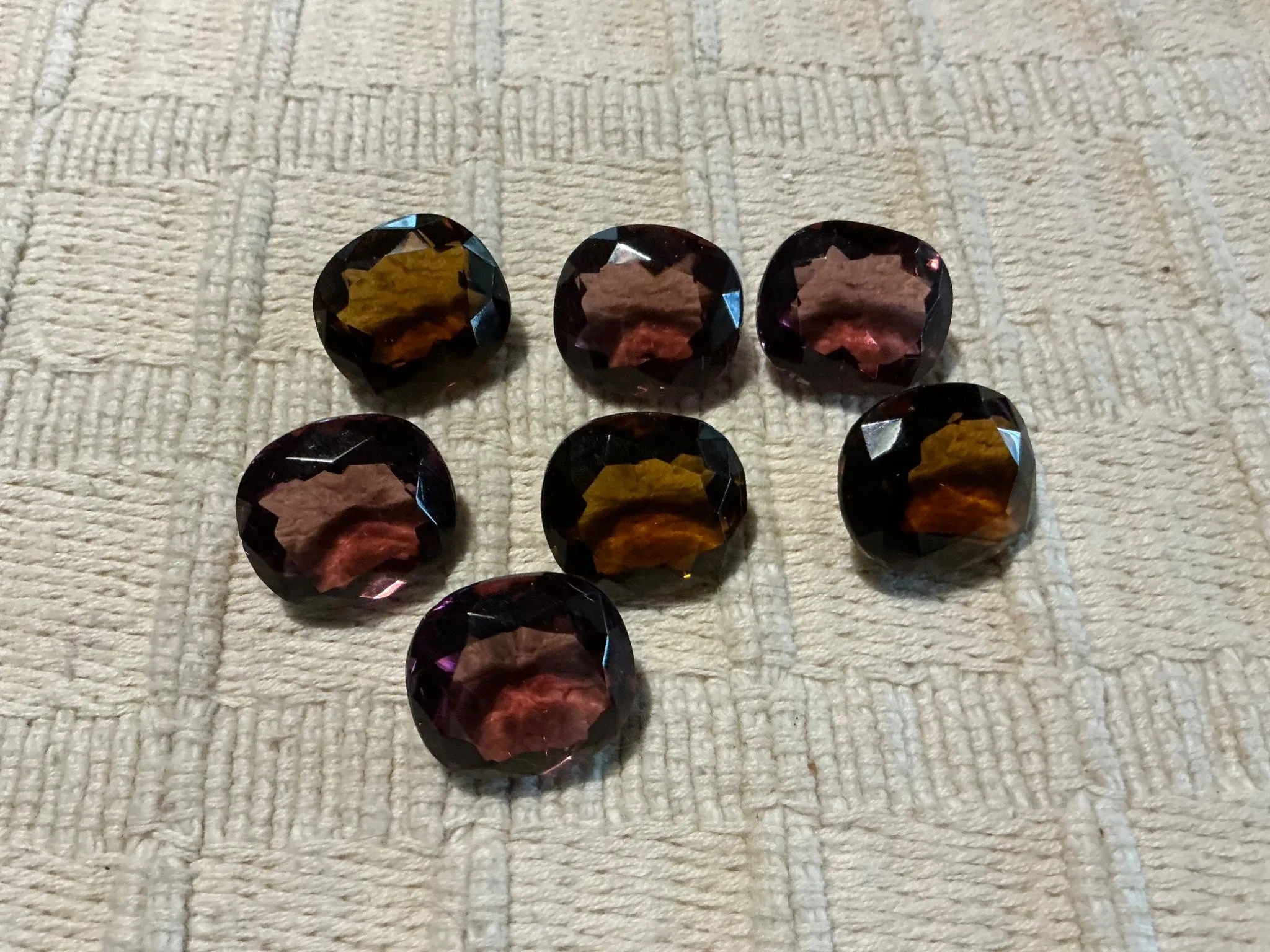 Deep Purple Faceted Glass Gemstones #7236