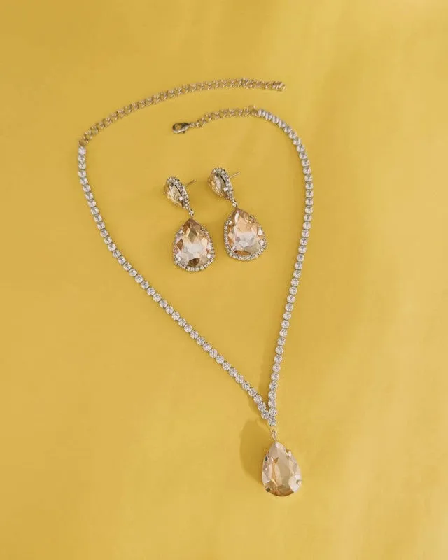 Deepika Padukone Designer American Diamond Nacklace Set