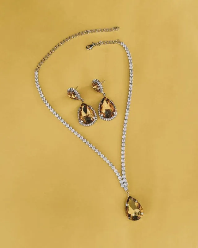 Deepika Padukone Designer American Diamond Nacklace Set