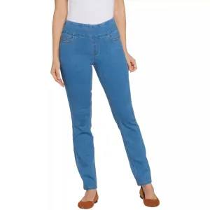 Denim & Co. Petite Plus Size Slim Leg Soft Stretch Smooth Waist Jeans