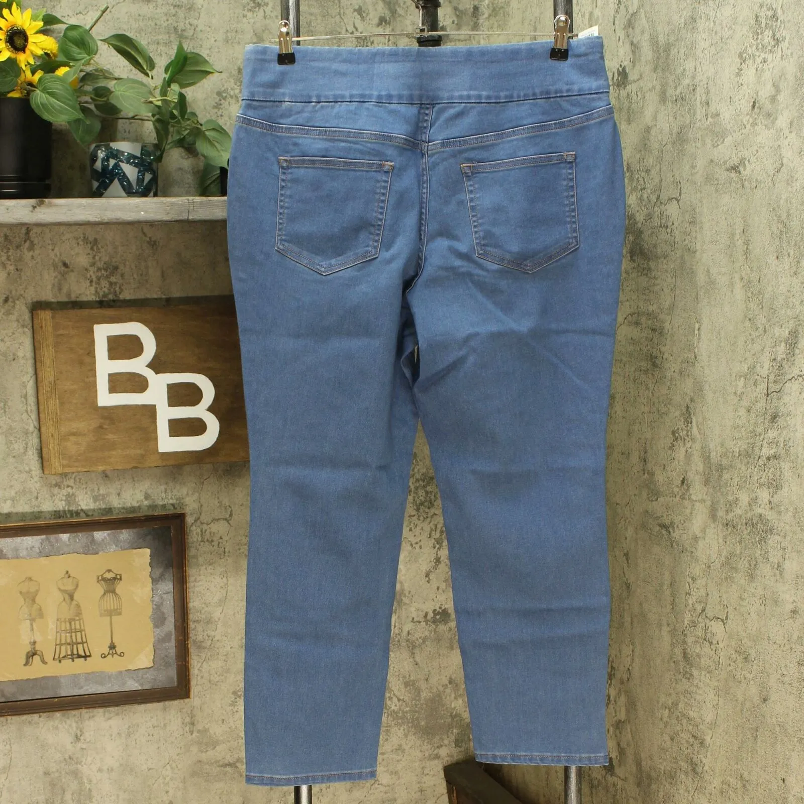Denim & Co. Petite Plus Size Slim Leg Soft Stretch Smooth Waist Jeans