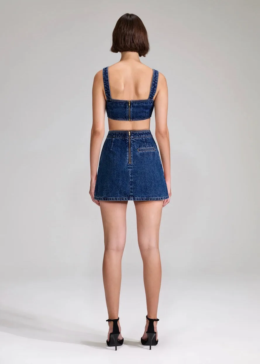 Denim Mini Skirt with Buttons