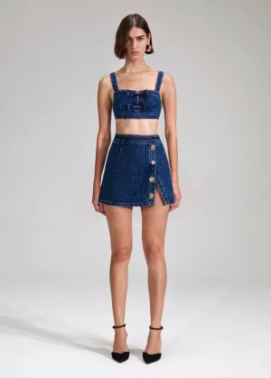 Denim Mini Skirt with Buttons