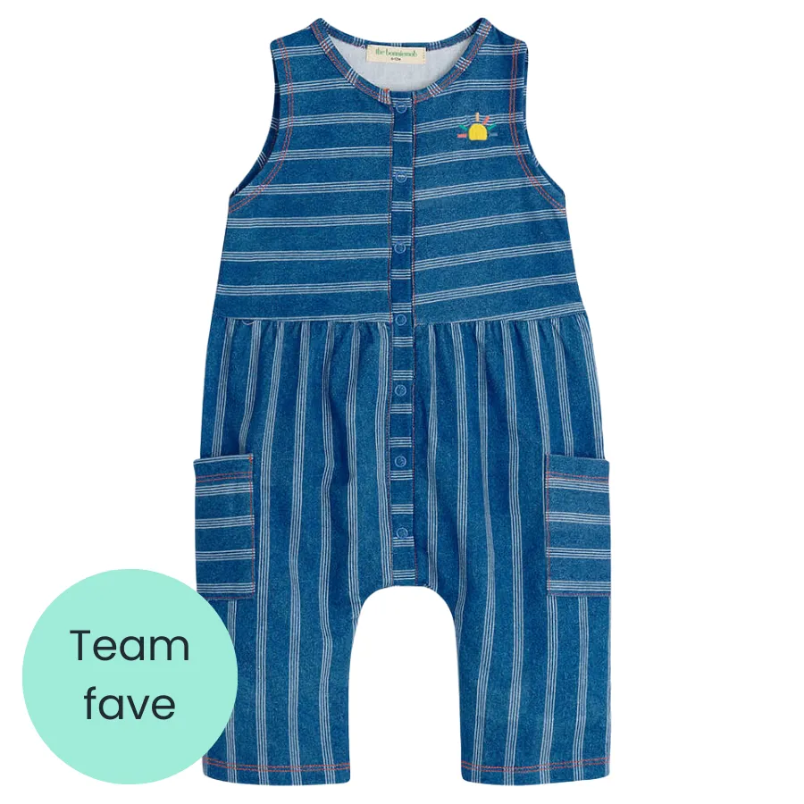 Denim Stripe Dungarees