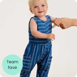 Denim Stripe Dungarees