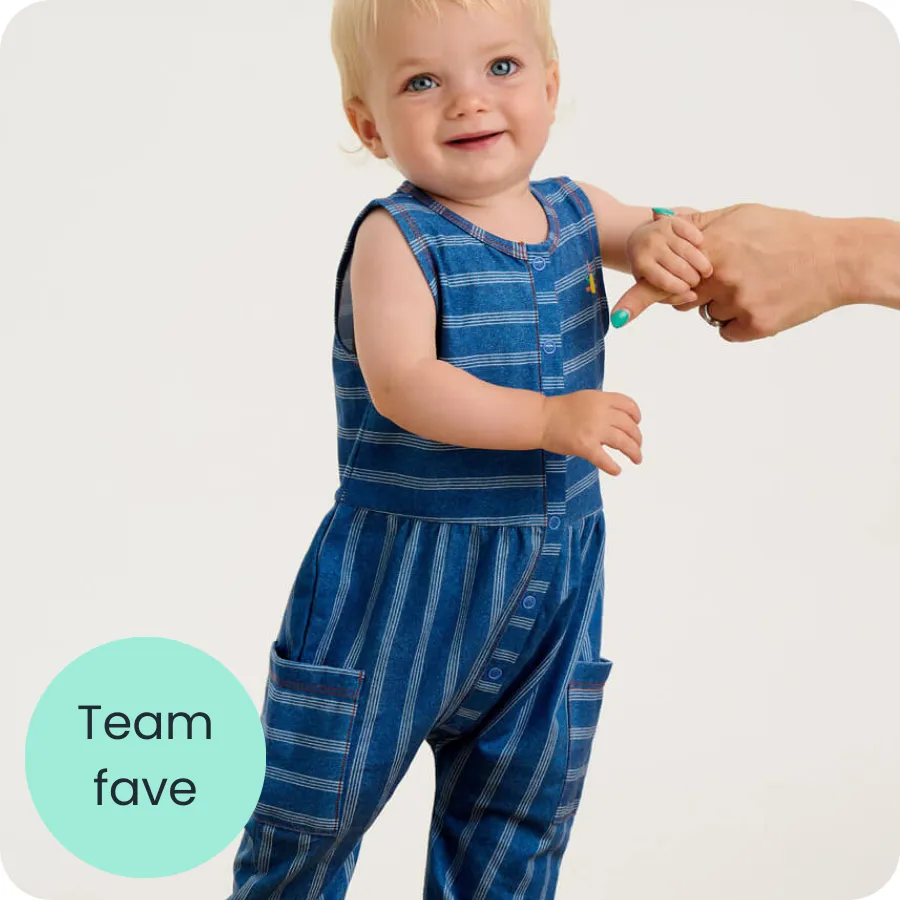 Denim Stripe Dungarees