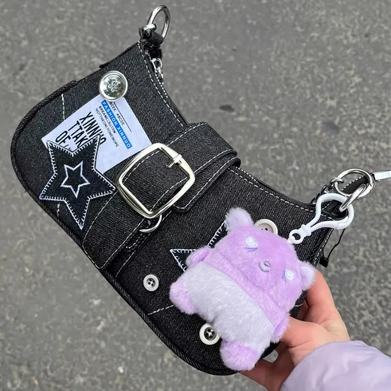 Denim Underarm Fashion Trend Design Selenodont Shoulder Bags