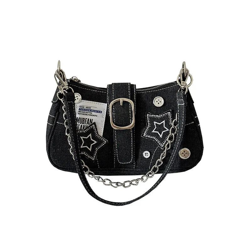 Denim Underarm Fashion Trend Design Selenodont Shoulder Bags