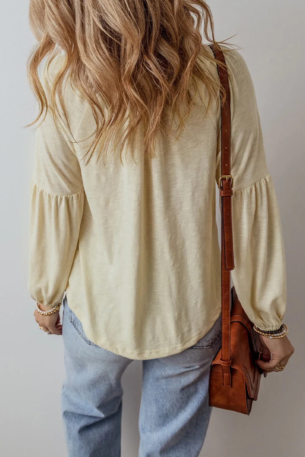 Desert Bloom Blouse – Apricot Paisley Embroidered V-Neck Top
